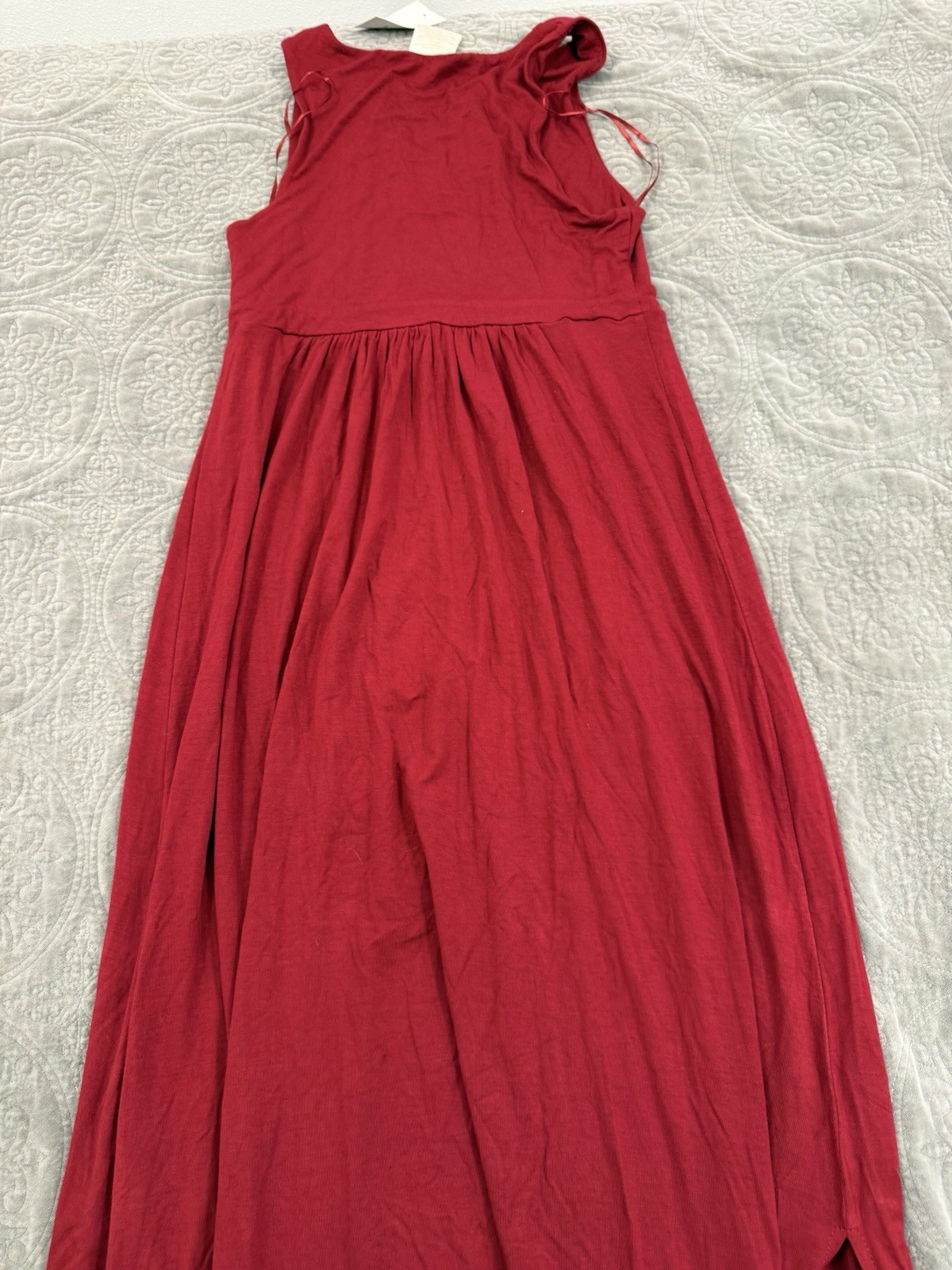 Matty M Classic Maxi V-Neck Ruby Red Dress Size XS Sleeveless NWT