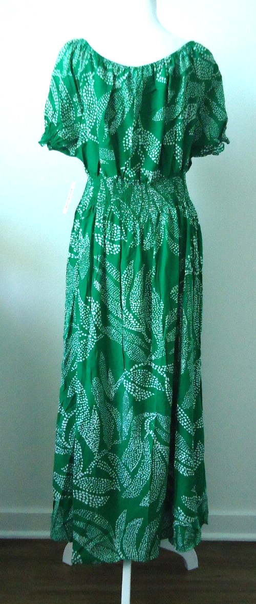 NWT Anthropologie Kindred Green Floral Print Long Dresses RN#166636 Size-PXL