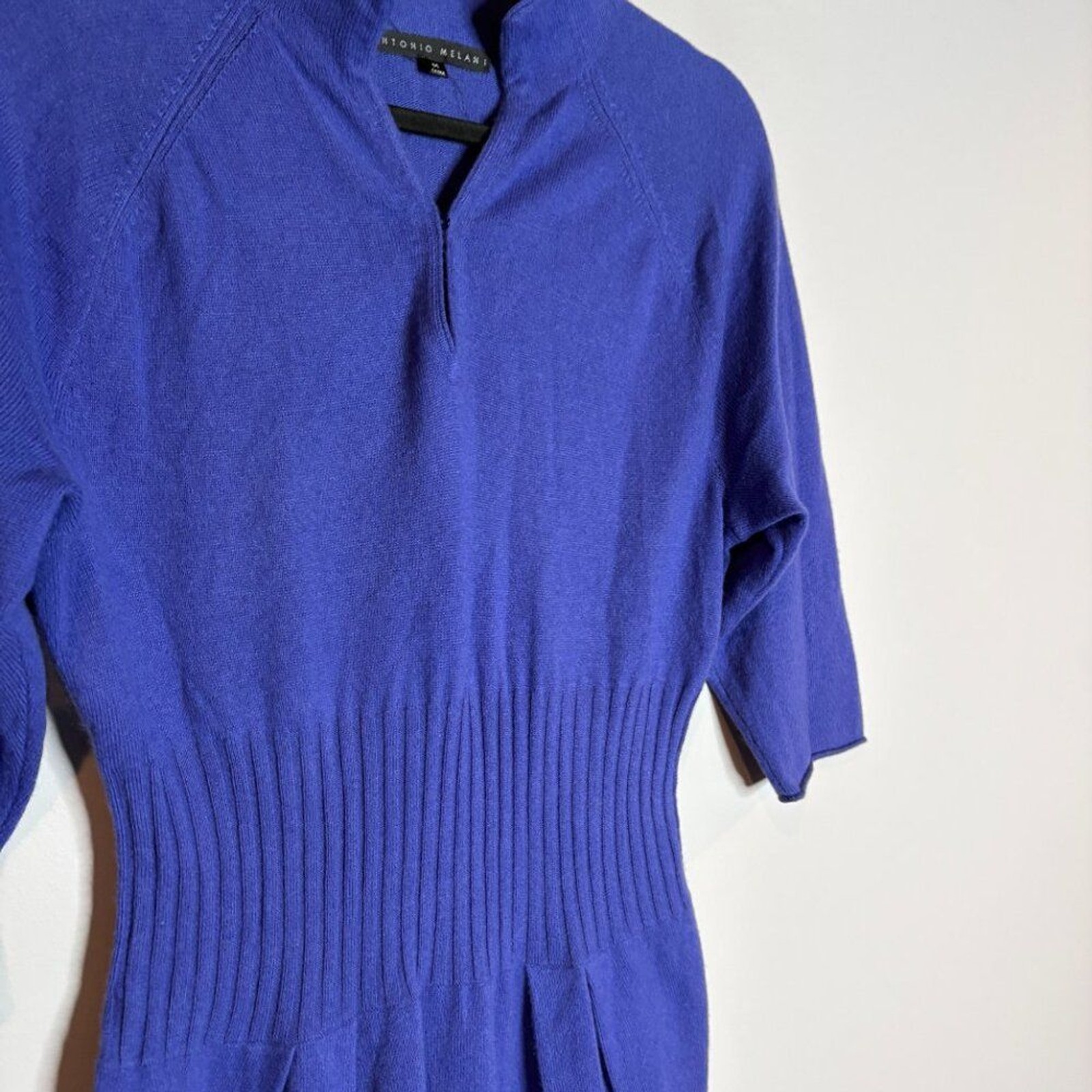 Antonio Melani wool cashmere blend indigo sweater dress