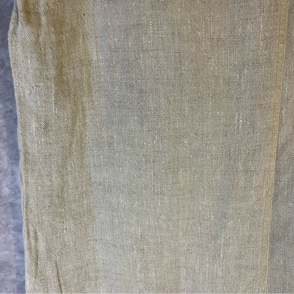 Sunbelt Beige Linen Shift Dress Summery Rustic Minimalist Medium Pockets Classy