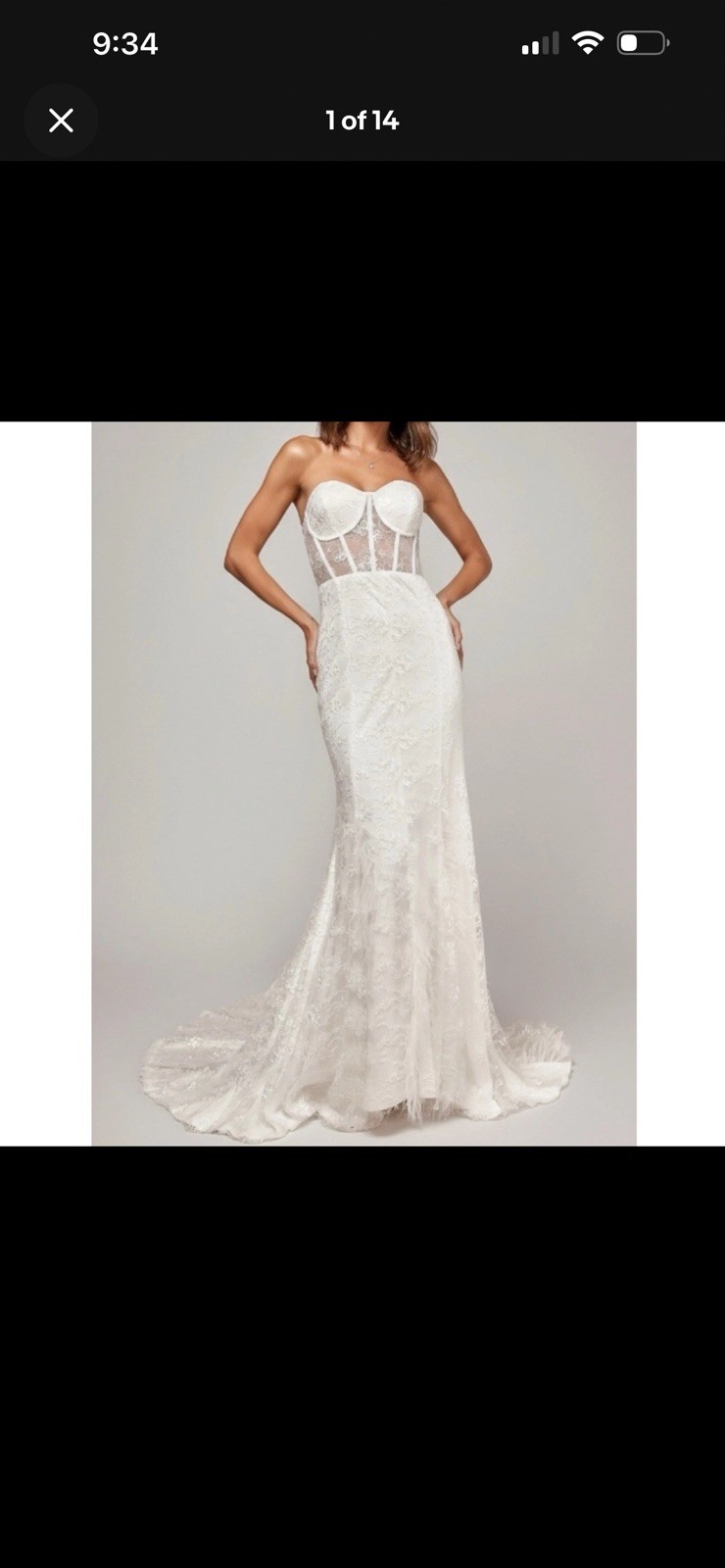 $198 NWT LULUS Ravishing Romance Embroidered Feather Bustier Dress, White, XS