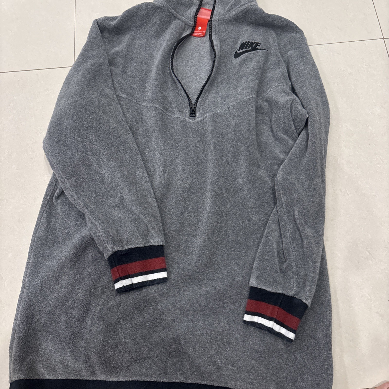 VtG Nike French Terry Half Zip Dress Women’s small Grey Athletic