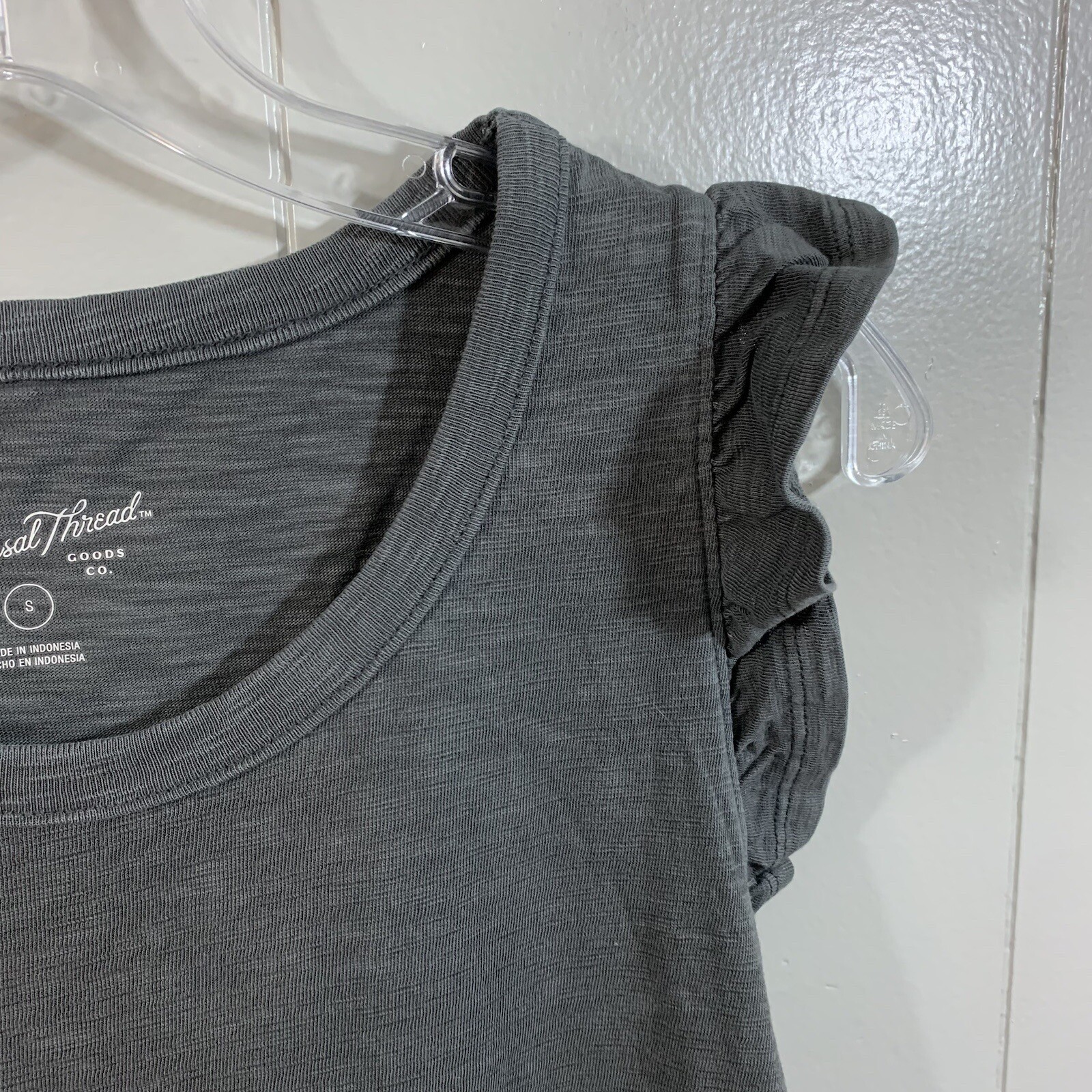 Universal Thread Gray Knit Cotton Casual Basic Crew Sleeveless Midi Dress XS NEW