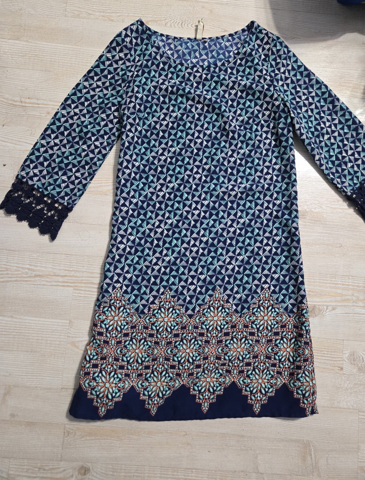 Red Camel Xsmall Dress Womens Blue Multicolored Shift