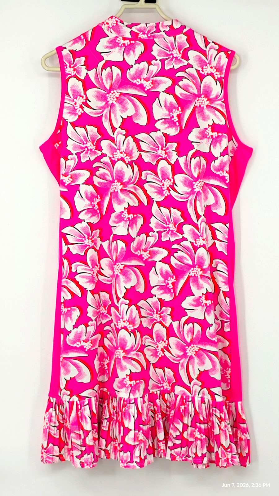 NEW Tail Activewear Nabila Sleeveless Dress UPF 50 Pink Sugar Blossom Floral XL