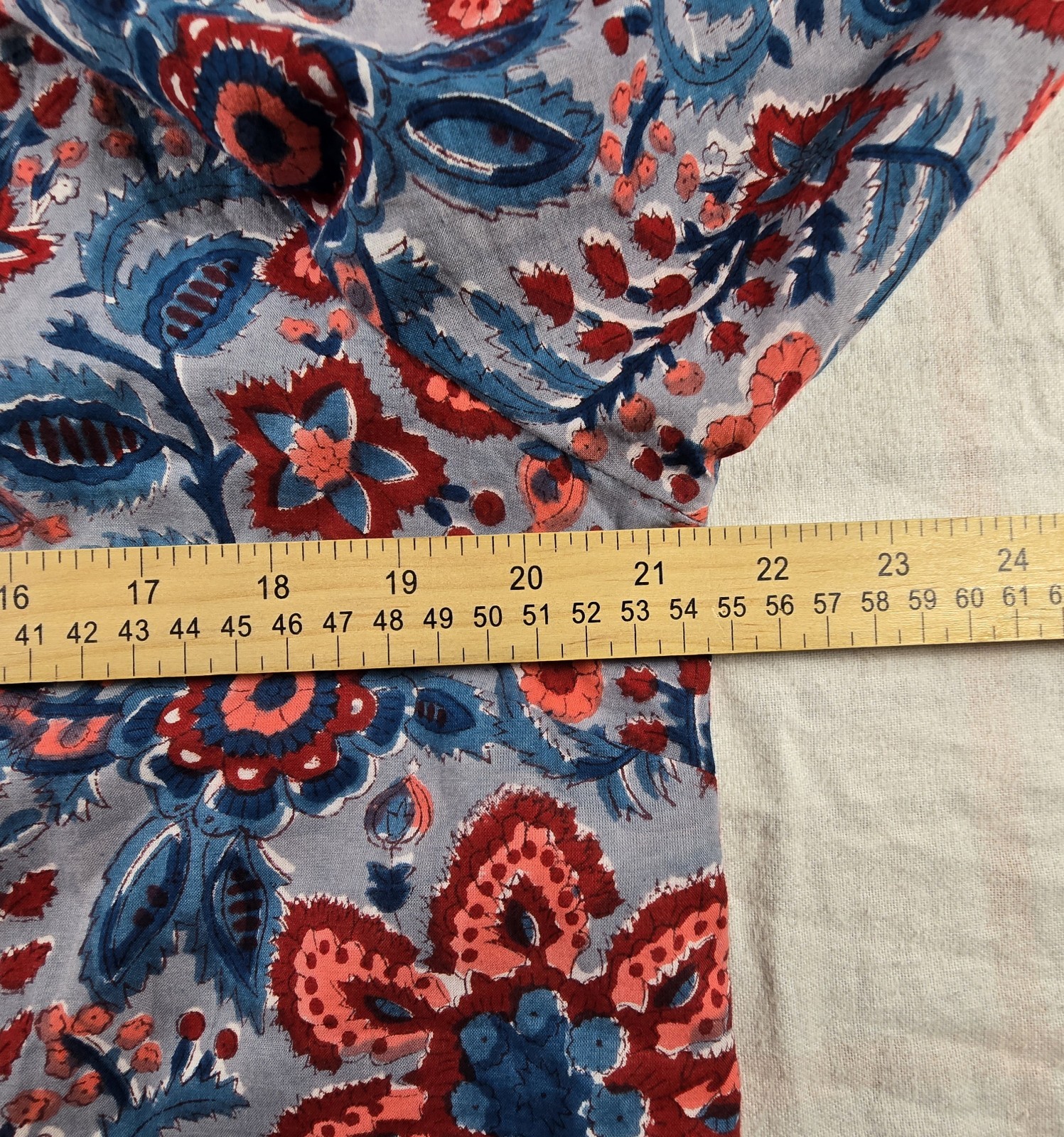 Fitzroy & Willa Puff Sleeve Midi Shift Dress Floral Boho Lined 100% Cotton XL