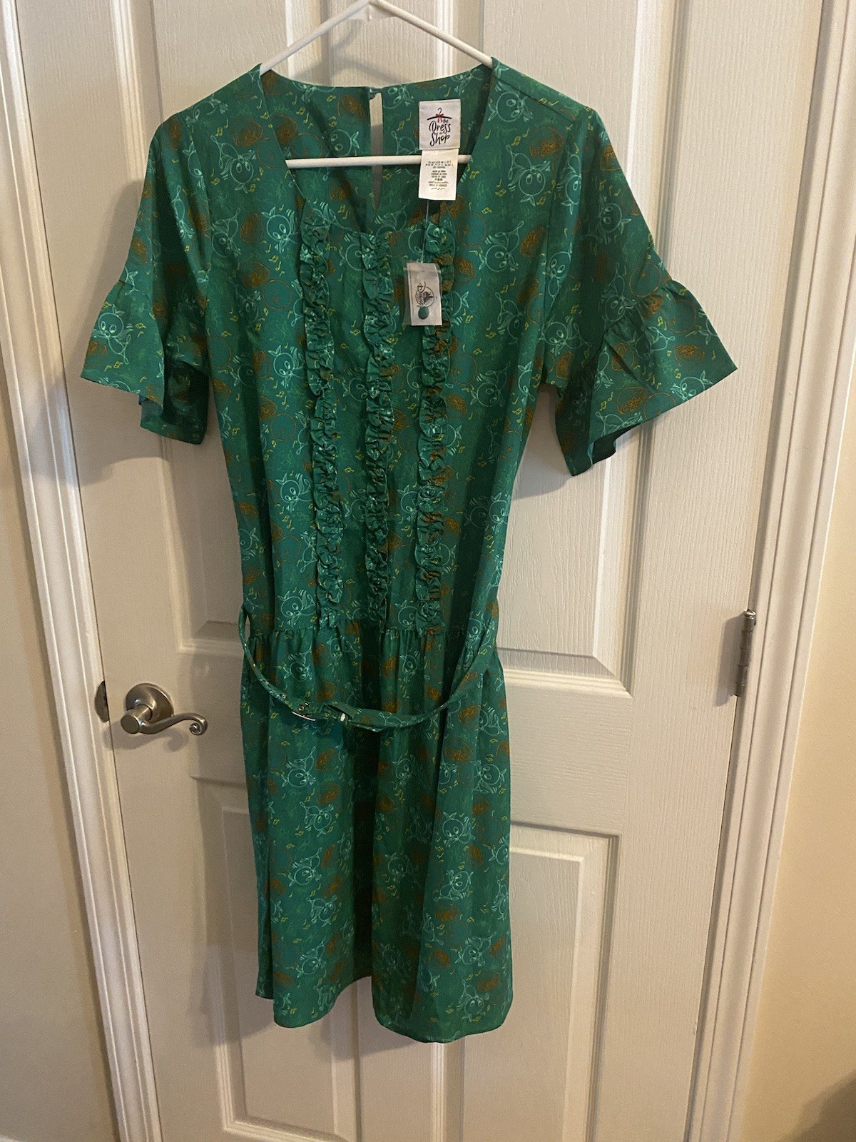 New Disney The Dress Shop Orange Bird Retro Midi Dress 50th Ann. Small Green