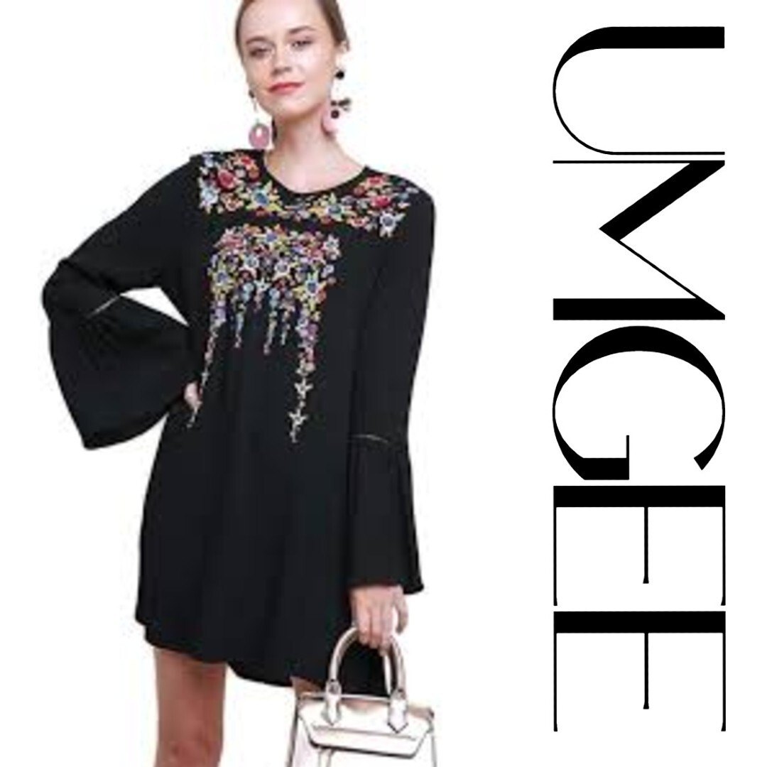 RUNS SMALL S UMGEE BLACK EMBROIDERY Detailed TUNIC/Dress BHCS