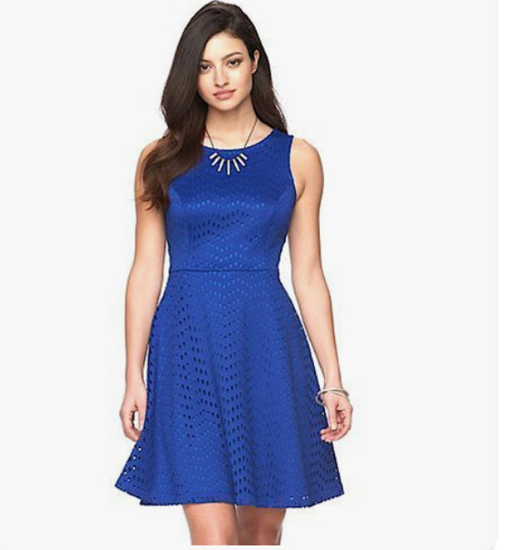 WOMEN’S APT. 9® CUT-OUT FIT & FLARE SLEEVELESS DRESS IN COBALT BLUE