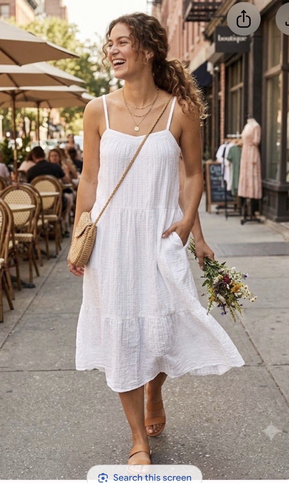 Knox Rose Women’s M White Solid Woven Sundress Sweetheart Spaghetti Straps