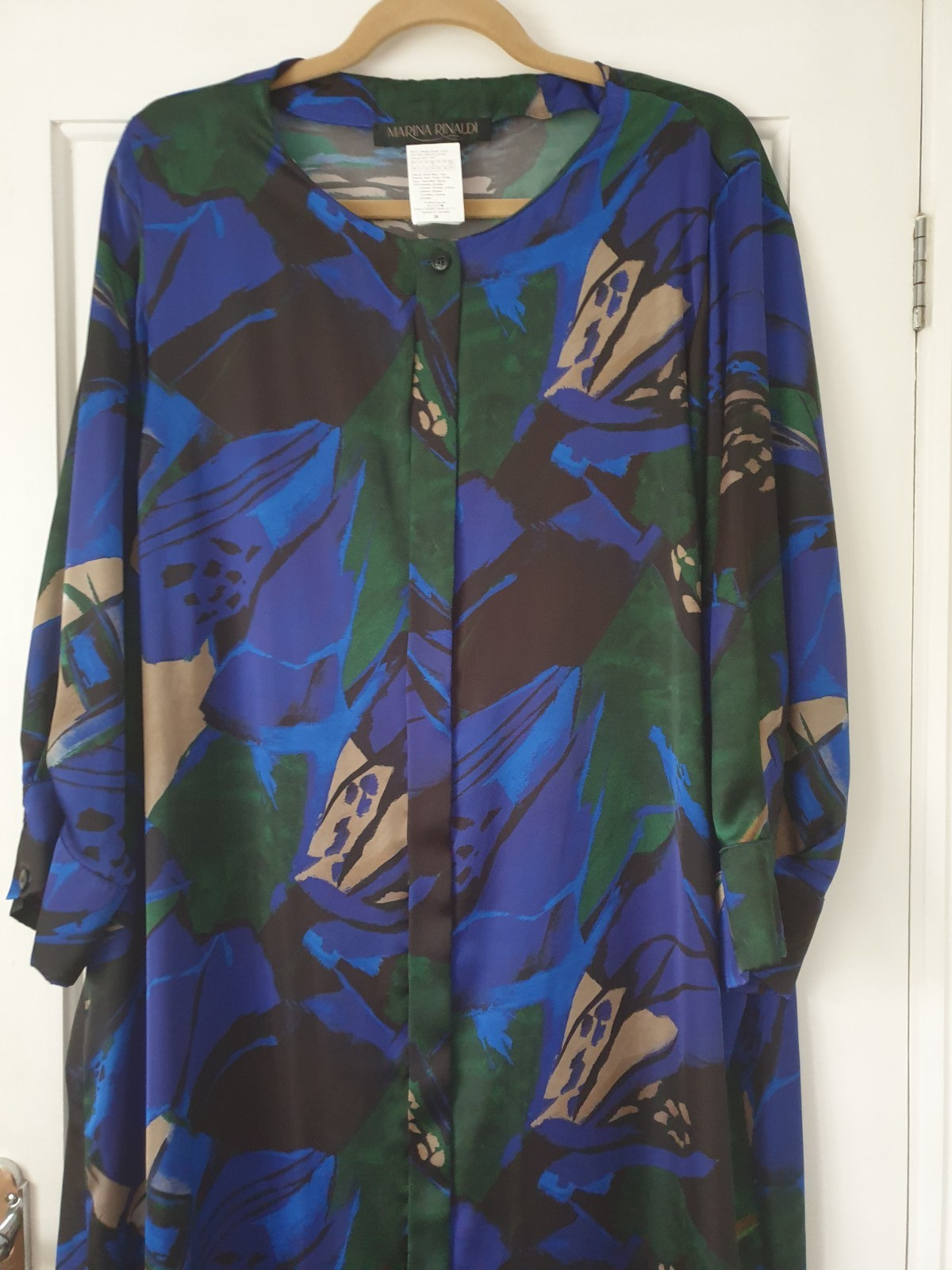 Marina Rinaldi blue/green pattern Abito dress, size 20