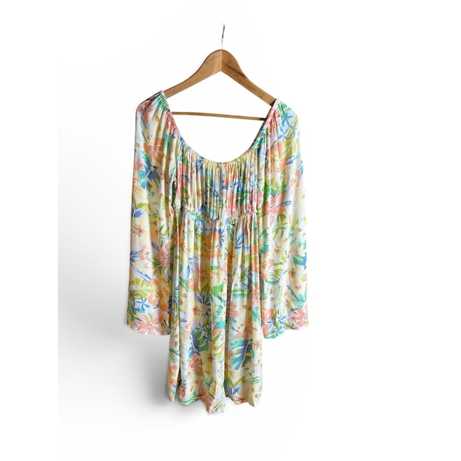 Billabong Off The Shoulder Pastel Floral Dress Size Medium