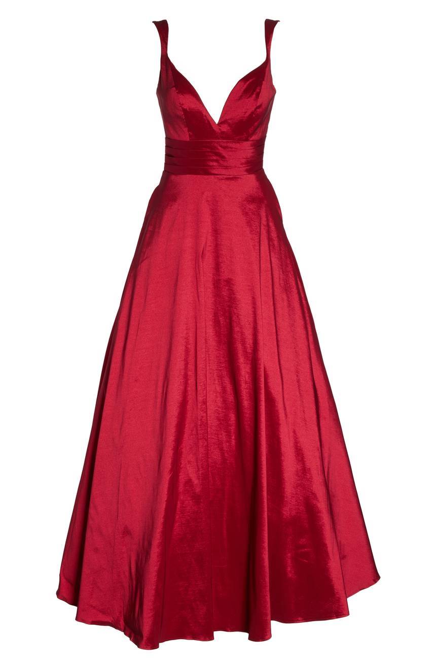 MAC DUGGAL 65514H Burgundy Plunge Neckline Sweetheart A-Line Maxi Ball-Gown 6 S