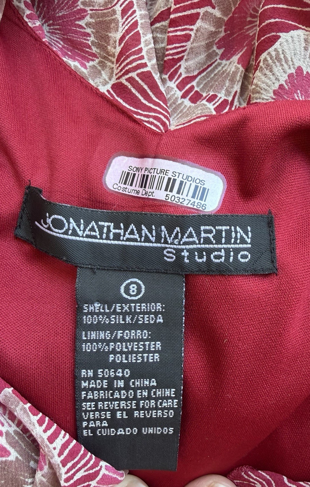 Jonathan Martin Studio 100% Silk Dress Y2K Boho SZ 8