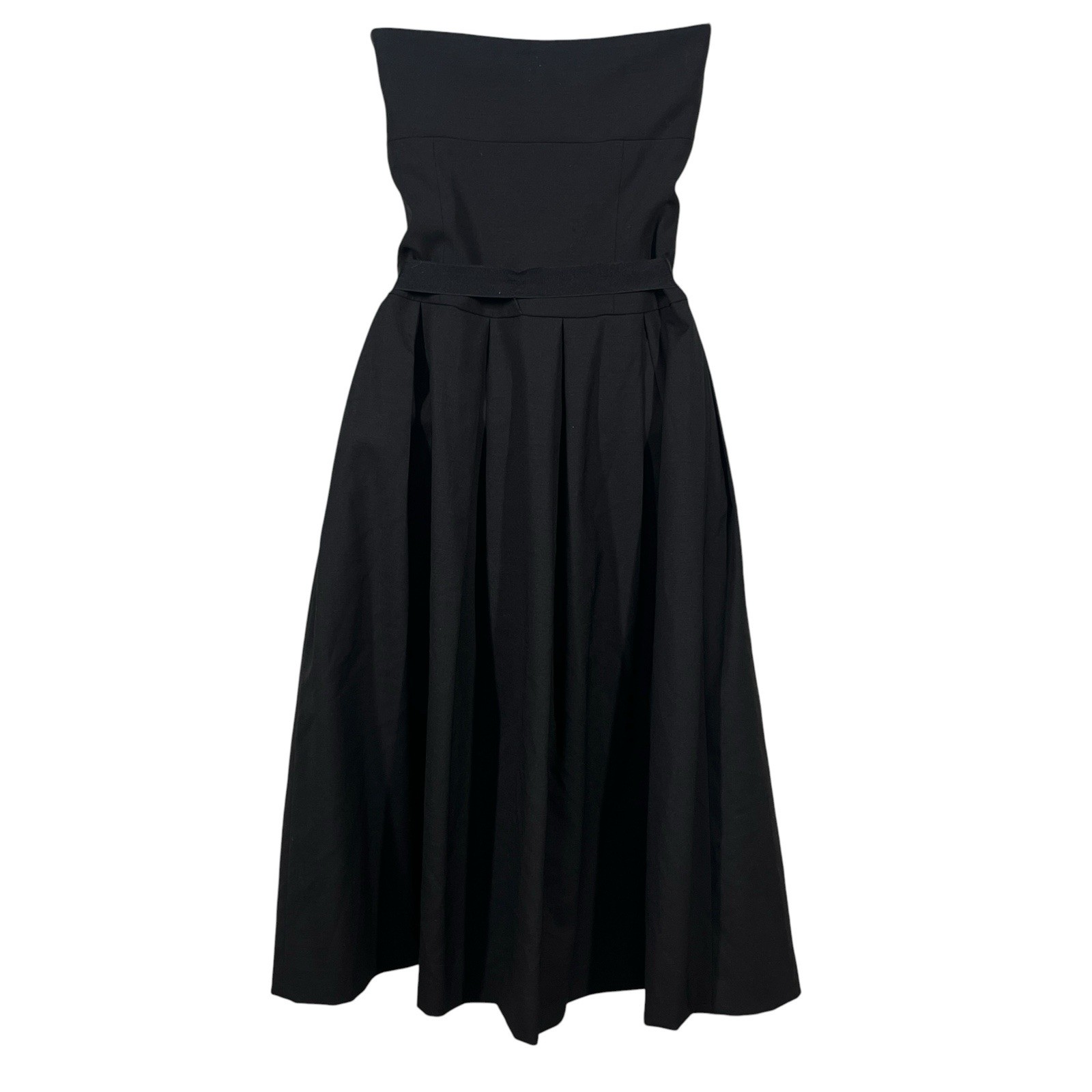 Theory Wool Mohair Strapless Cocktail Dress Size 0 Black Fit & Flare Classic
