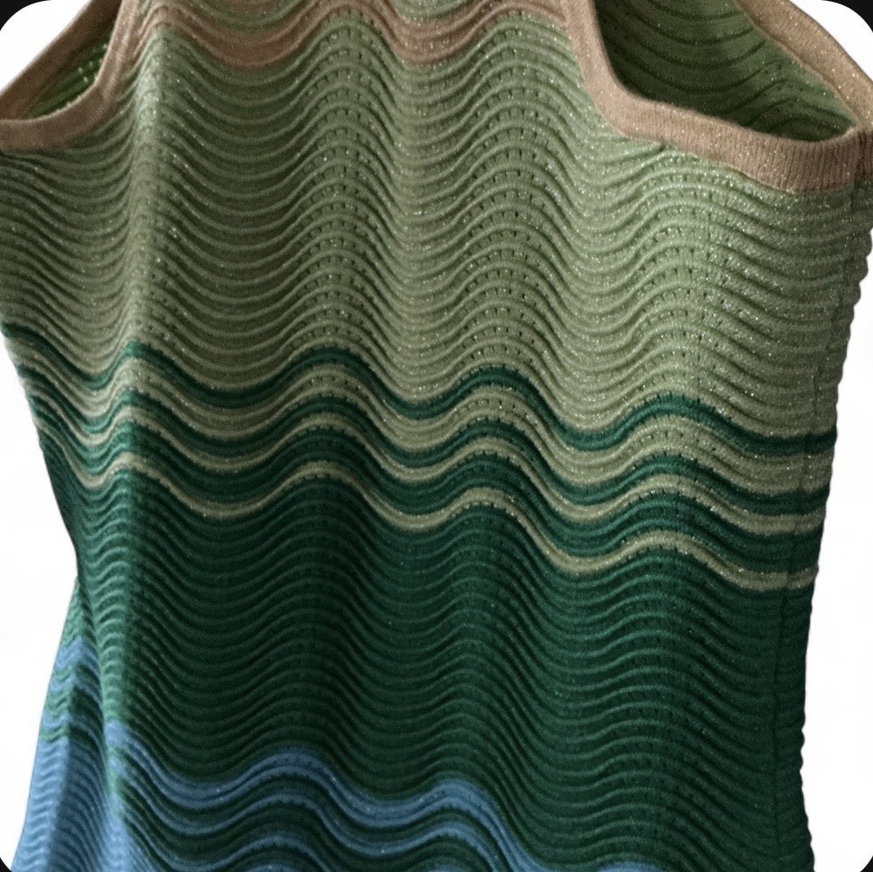 Torn By Ronny Kobo Ribbed Multicolor Knit Mini Sheath Dress Size Large NWT
