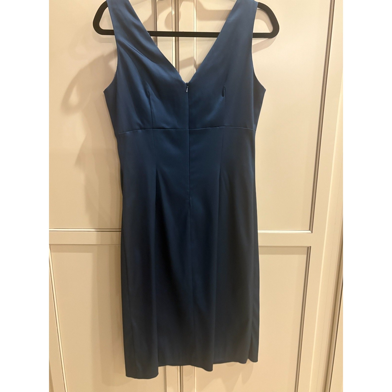 Donna Ricco NY Dress Shirred Front Sleeveless Womens Size 8 Dark Aqua