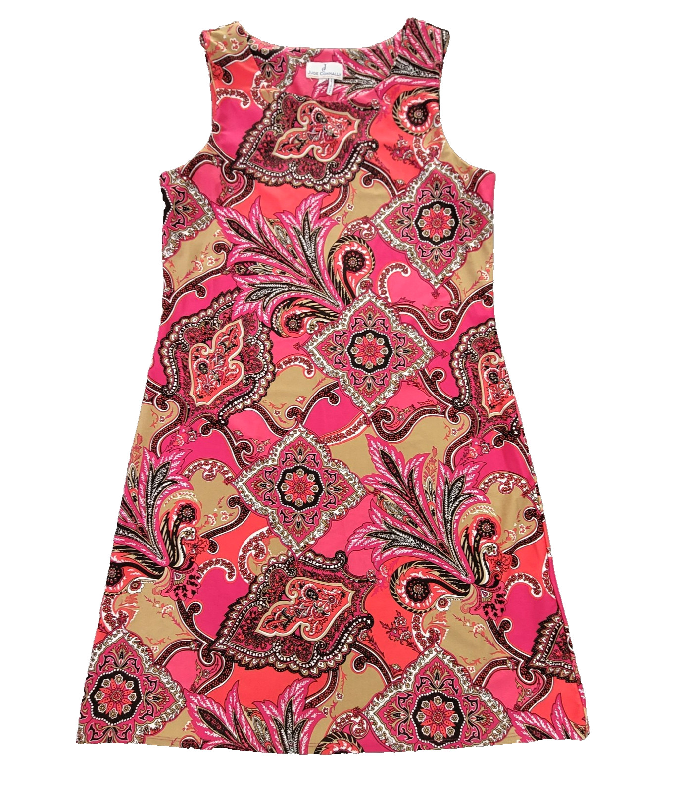 Jude Connally Beth Shift Dress Jude Cloth Nylon Stretch Pink Resort Size L