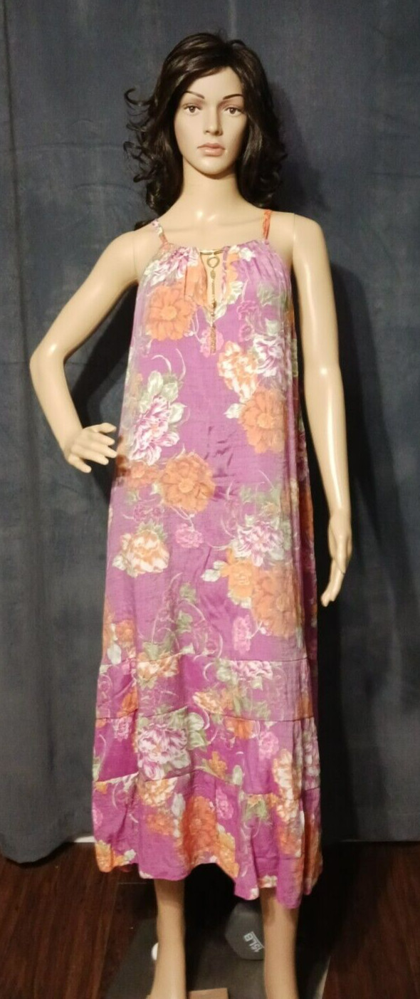 Mlle Gabrielle Maxi Dress Women 3X High Low Purple Boho Outdoor Beach Vacation