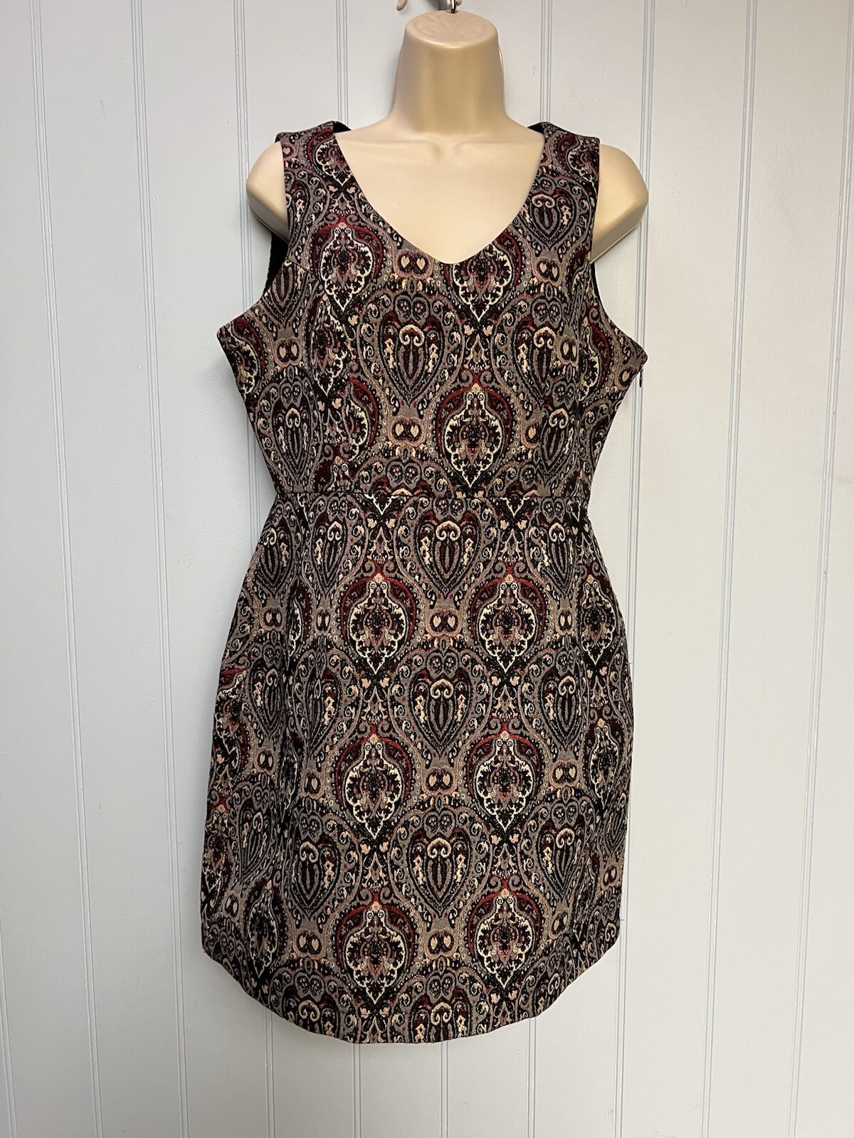 Jack Sleeveless Side Zip Back Cut Out Lined Sheath Dress Size 8 W/Pockets