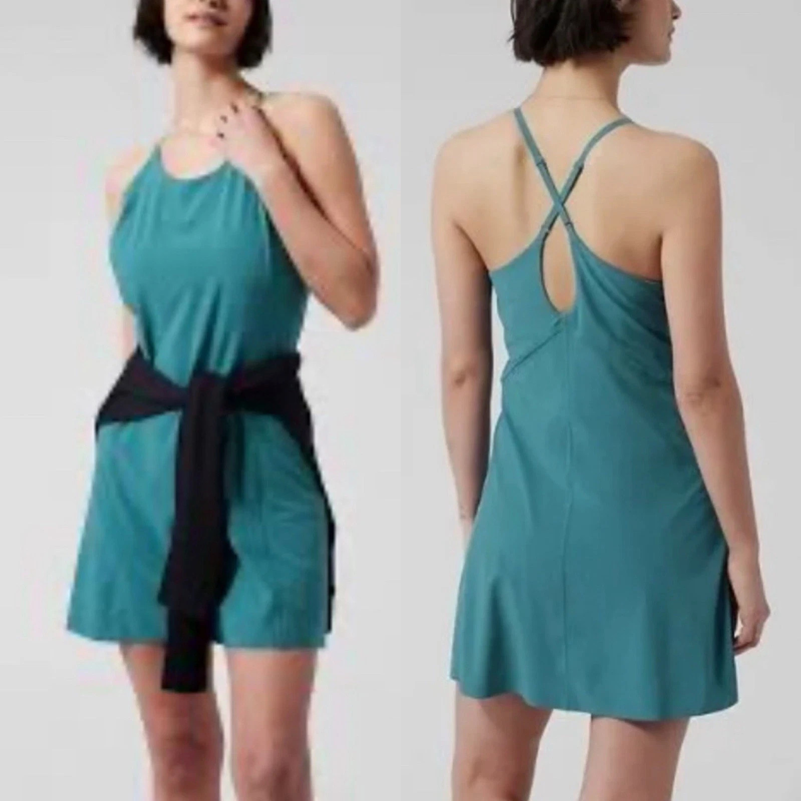 Two – Athleta XS Infinity Dresses Black and Teal for tennis or pickleball