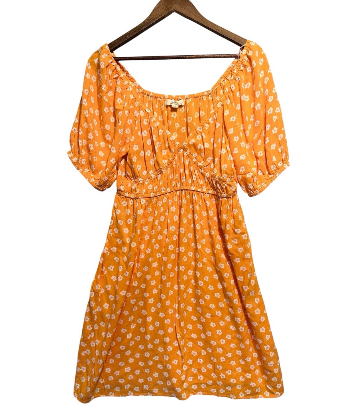 Rip Curl Tropical Mini Dress S Floral Puff Sleeve Boho Beach Vacation Resort