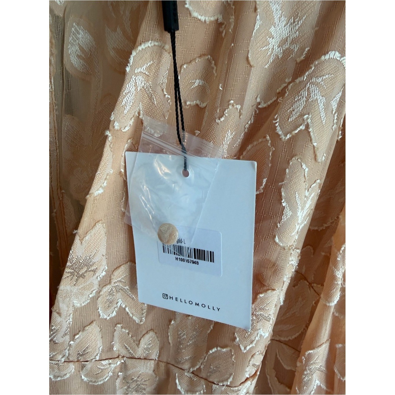 Hello Molly Gold Floral Jacquard Midi Dress NWT