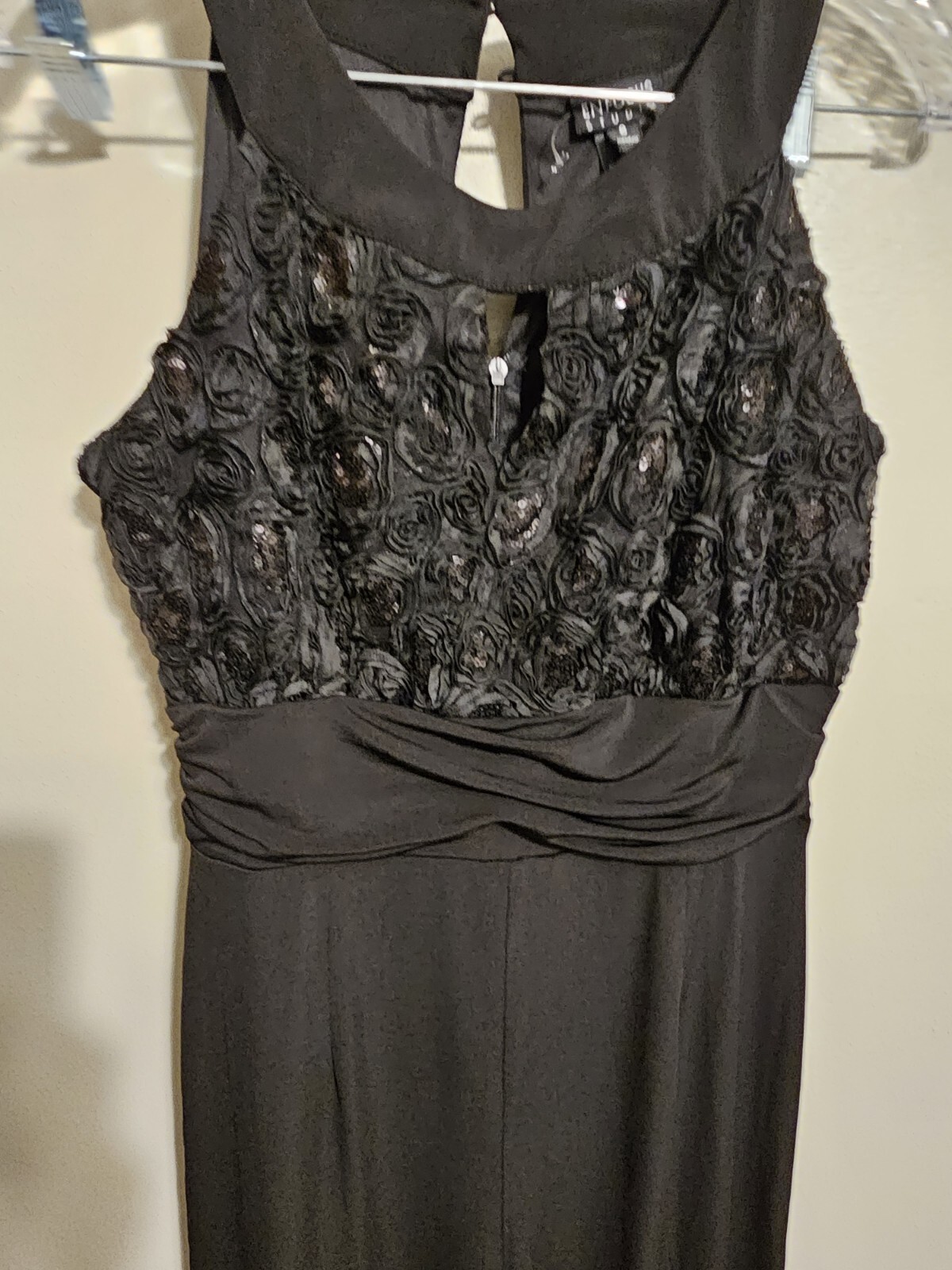 Enfocus Studio Womens Black Sleeveless Jumper Jumpsuit Wide Leg Pant Size 8