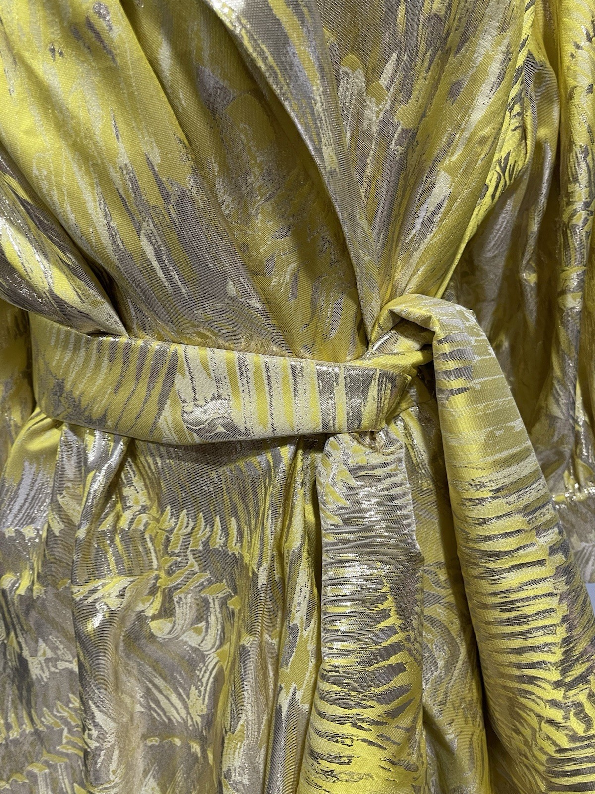 MARINA RINALDI FORMAL EVENING YELLOW/GOLD GOWN BROCADE DRESS US-20 NWT $2,800
