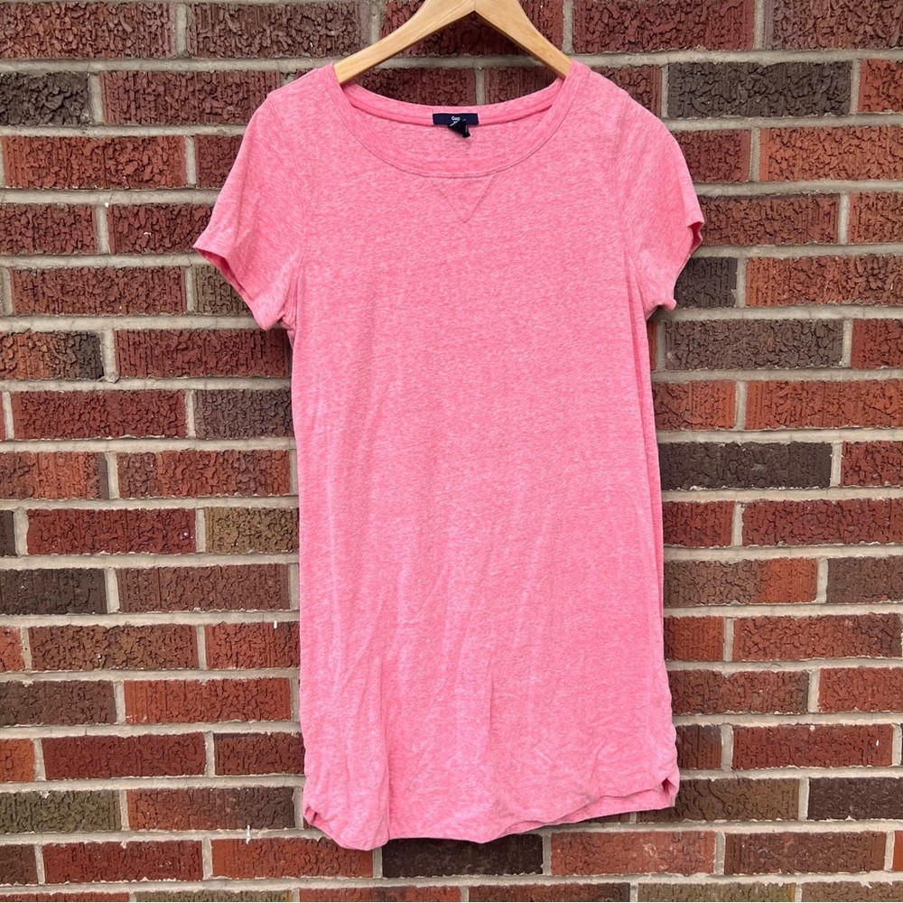 Gap Light Pink Heathered Short Sleeve Tee Shirt Dress