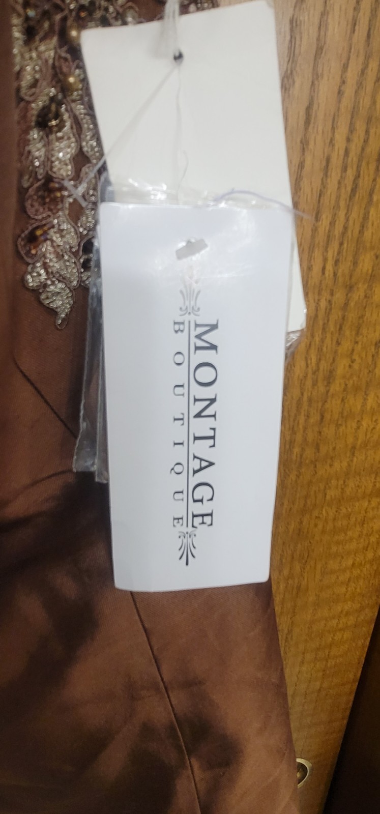 NWT Montage Botique Mon Cheri Bridal Style #26927 Dress Cocoa Size 12 Long