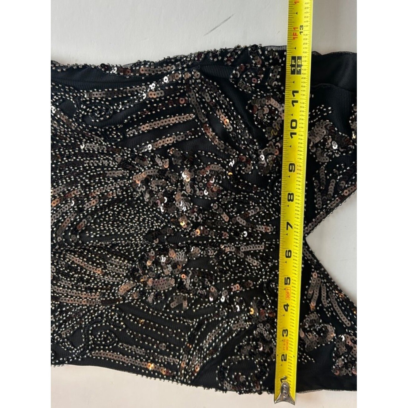 GB XS Black Beaded Sequin Mini Dress Homecoming HOCO Cocktail Party Gatsby Glam