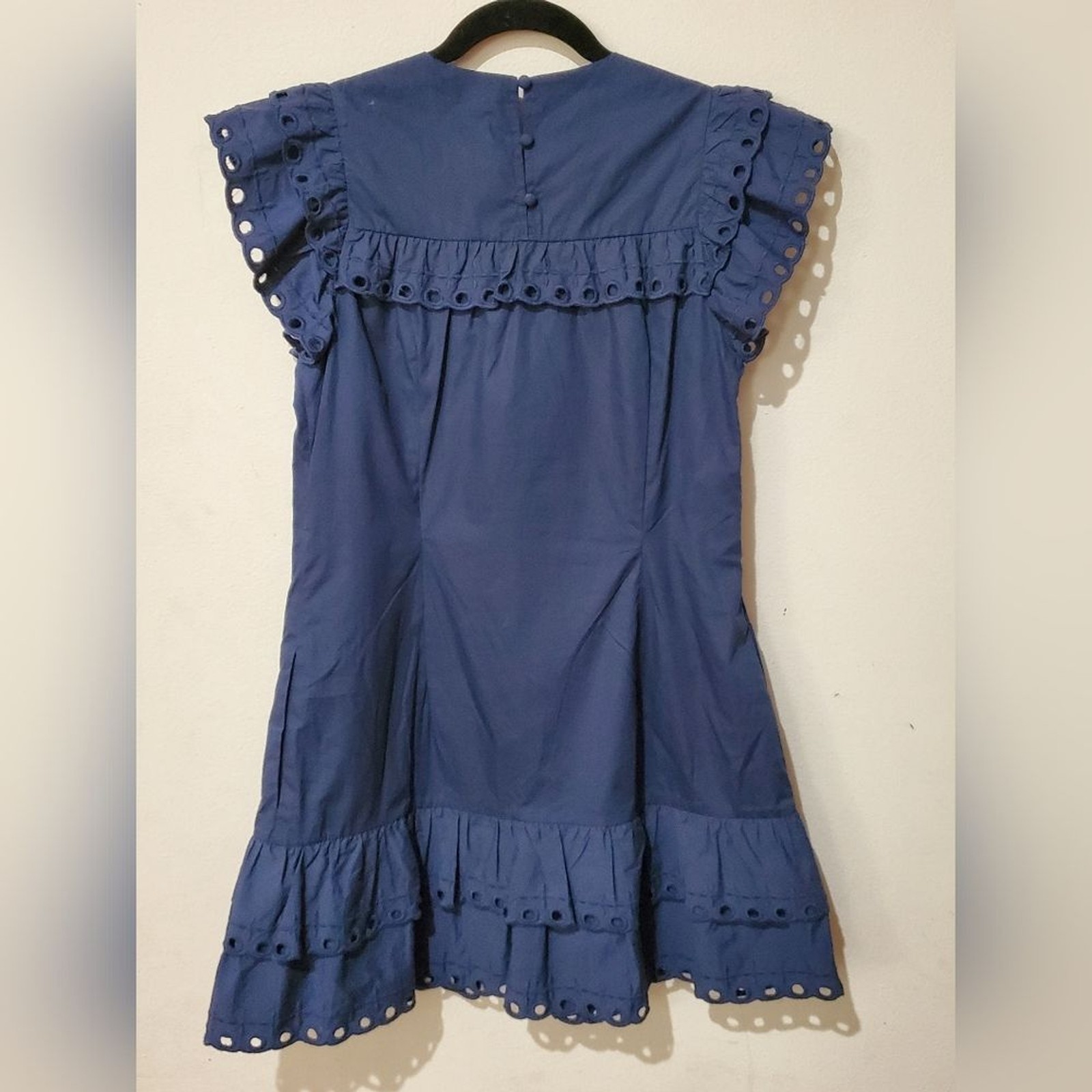 $296 Stellah EYELET TRIM SHIFT MINI DRESS NWT