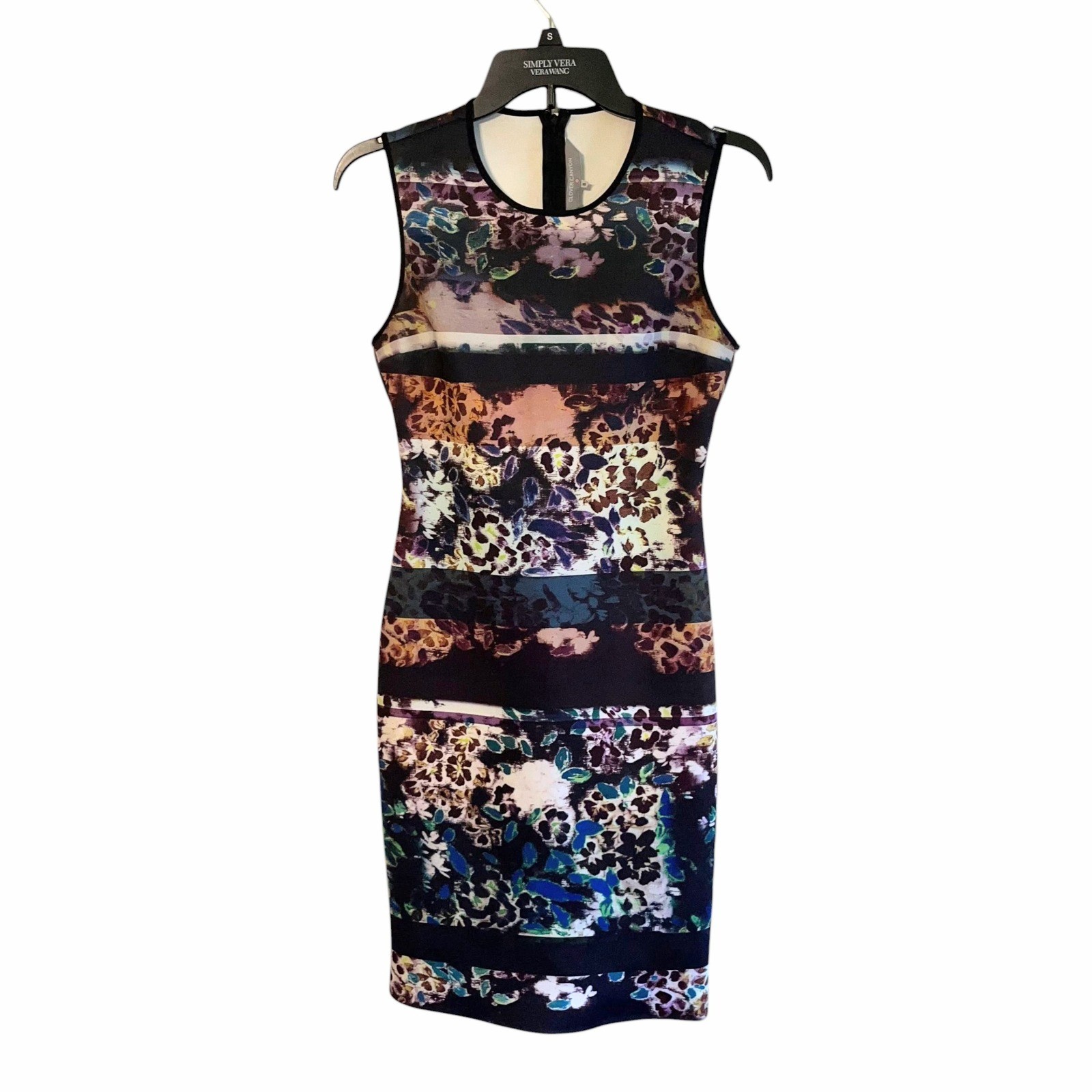 Clover Canyon Womens Abstract Floral Print Sleeveless Sheath Dress Size S