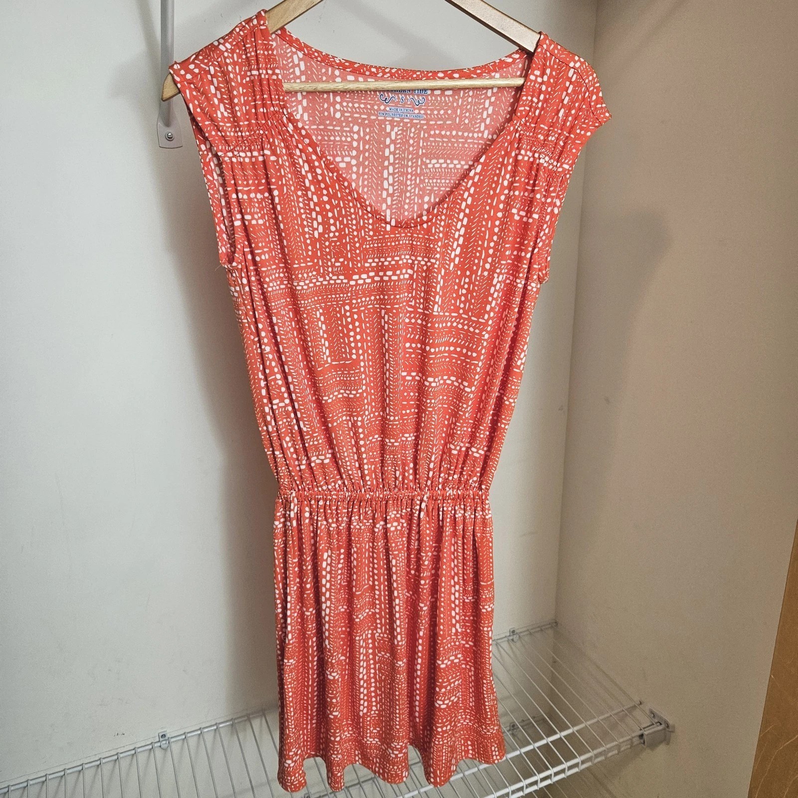 Southern Tide Womens Small Gameday Drop Waist Knit Dress Orange-Red