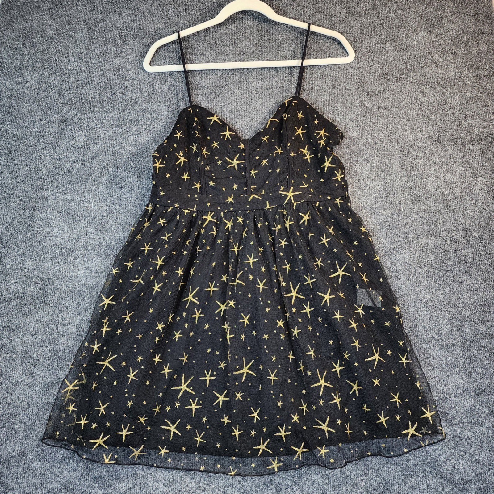 Celestial Fairycore Coquette Princess Whimsigoth Star Mesh Party Dress XL 12