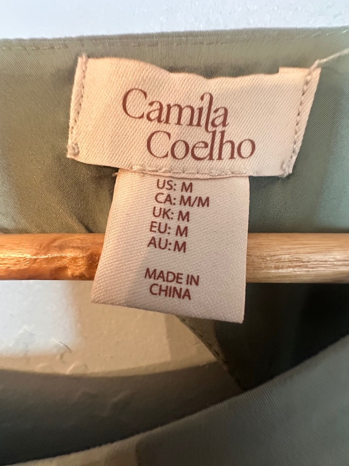 Camila Coelho Drop Waist Bubble Hem Open Back Midi/Maxi Dress in Sage Green M