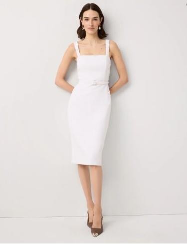 NWT White House Black Market(WHBM) Belted Midi Sheath Dress