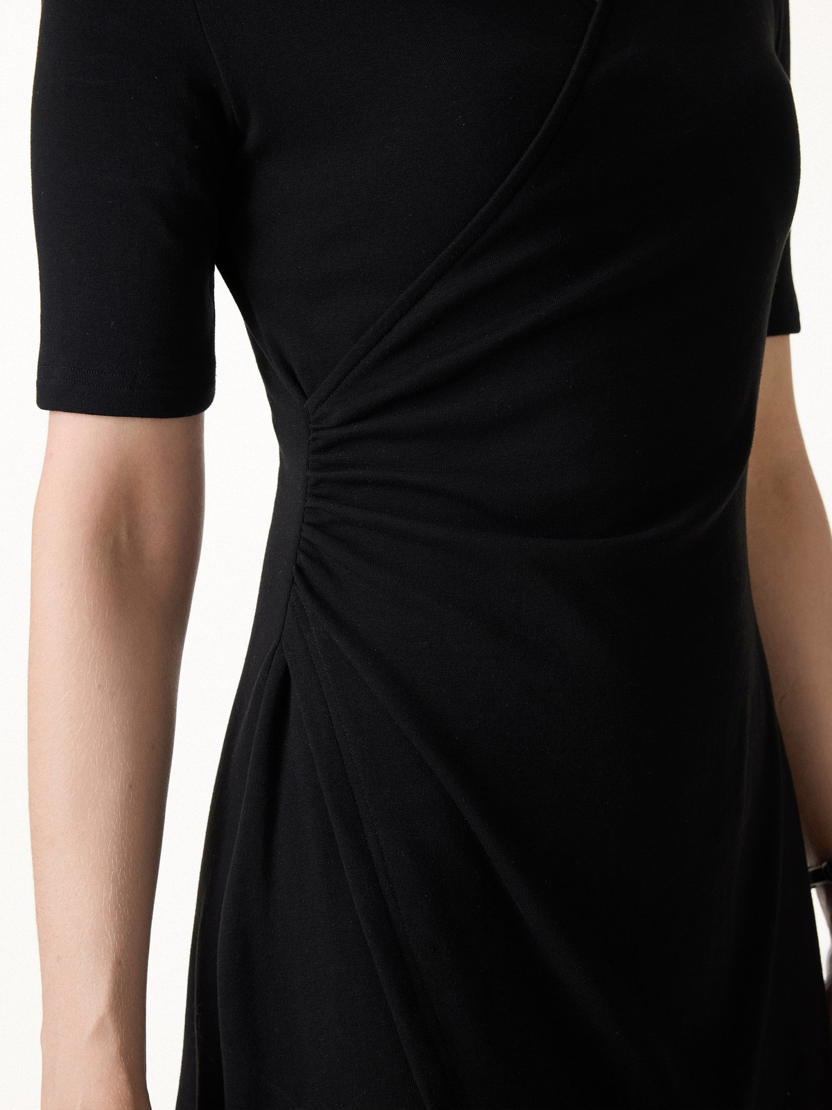 OGL Surplice Ruched Fit Flare Mini Dress Elegant Party Style