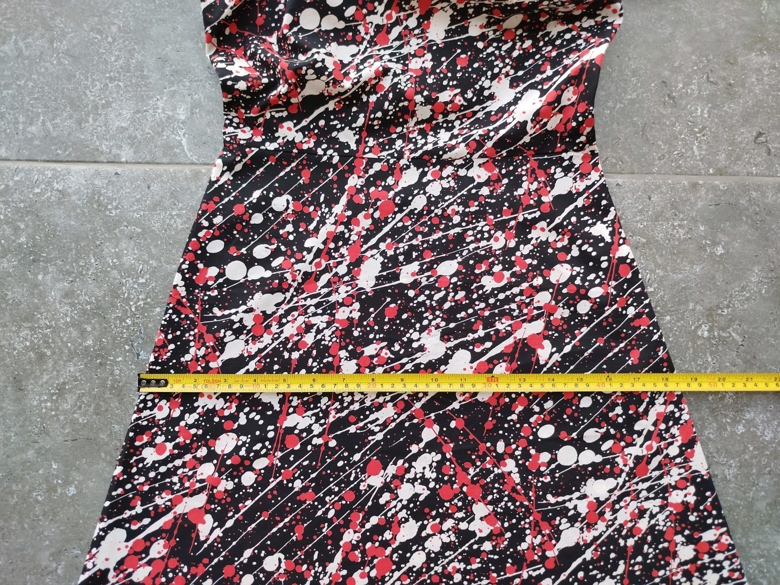 Agnes B Dress Sleeveless Zip Blots Asymmetric 100% Cotton France Size 36/S