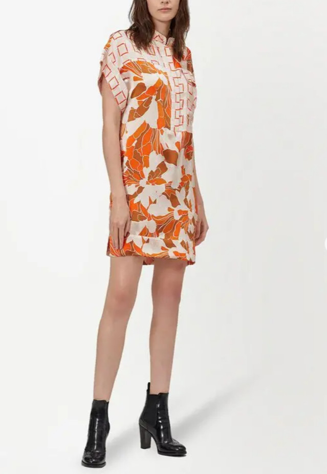 $500 EQUIPMENT FEMME SEBASTIAN ABSTRACT PRINT SHIFT DRESS SIZE S SMALL