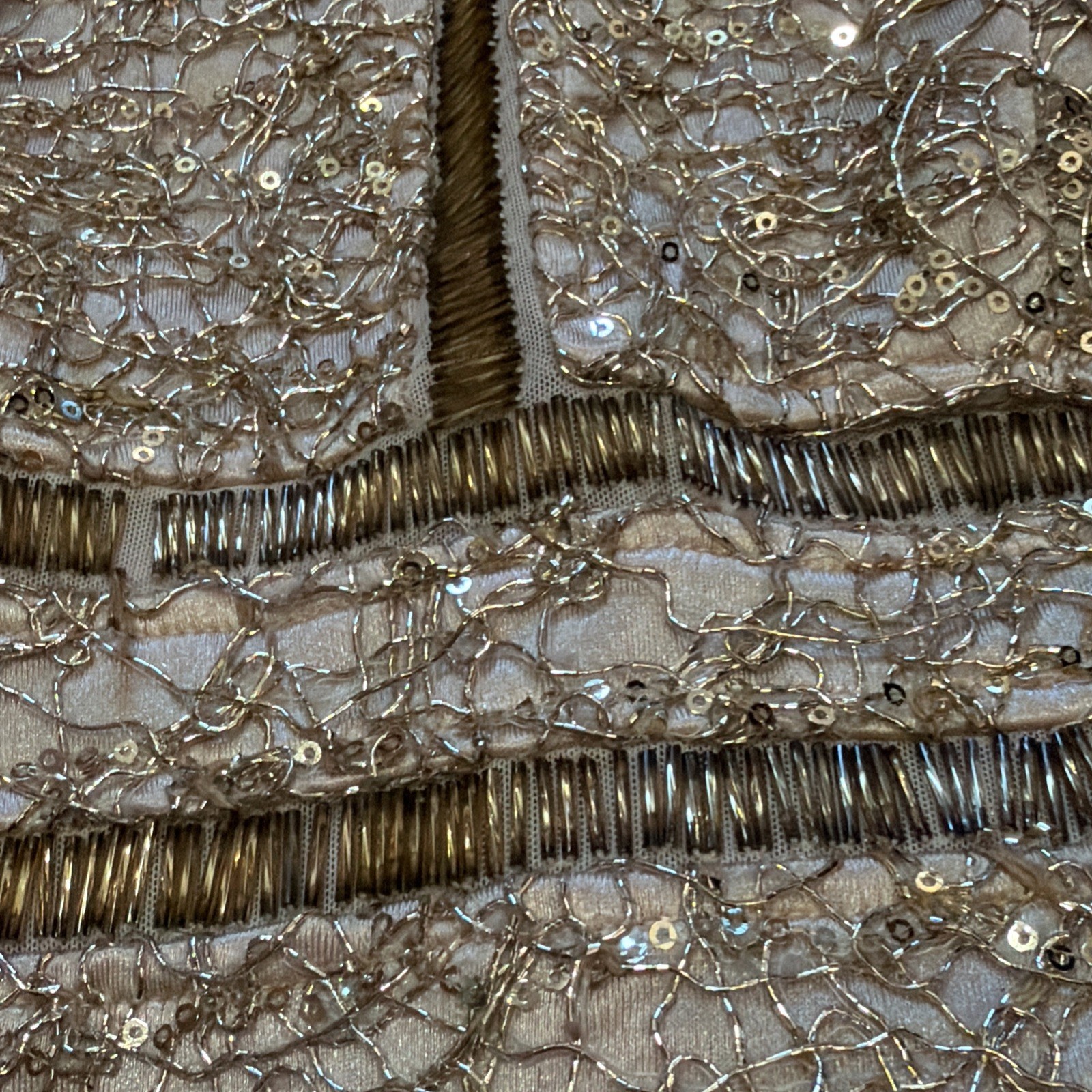 NWT Designer WOW Couture Gold Label Gold Sequin Sparkle Dress Size Small