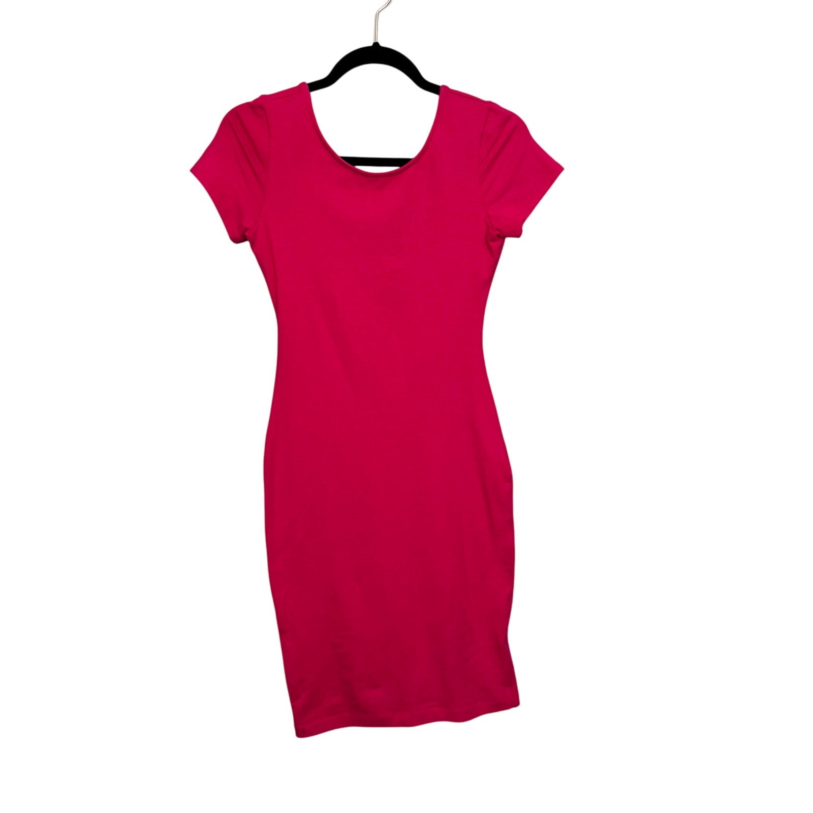 WAYF Bodycon Dress S Pink Mini Casual Minimalist Basic Capsule Staple Simple USA