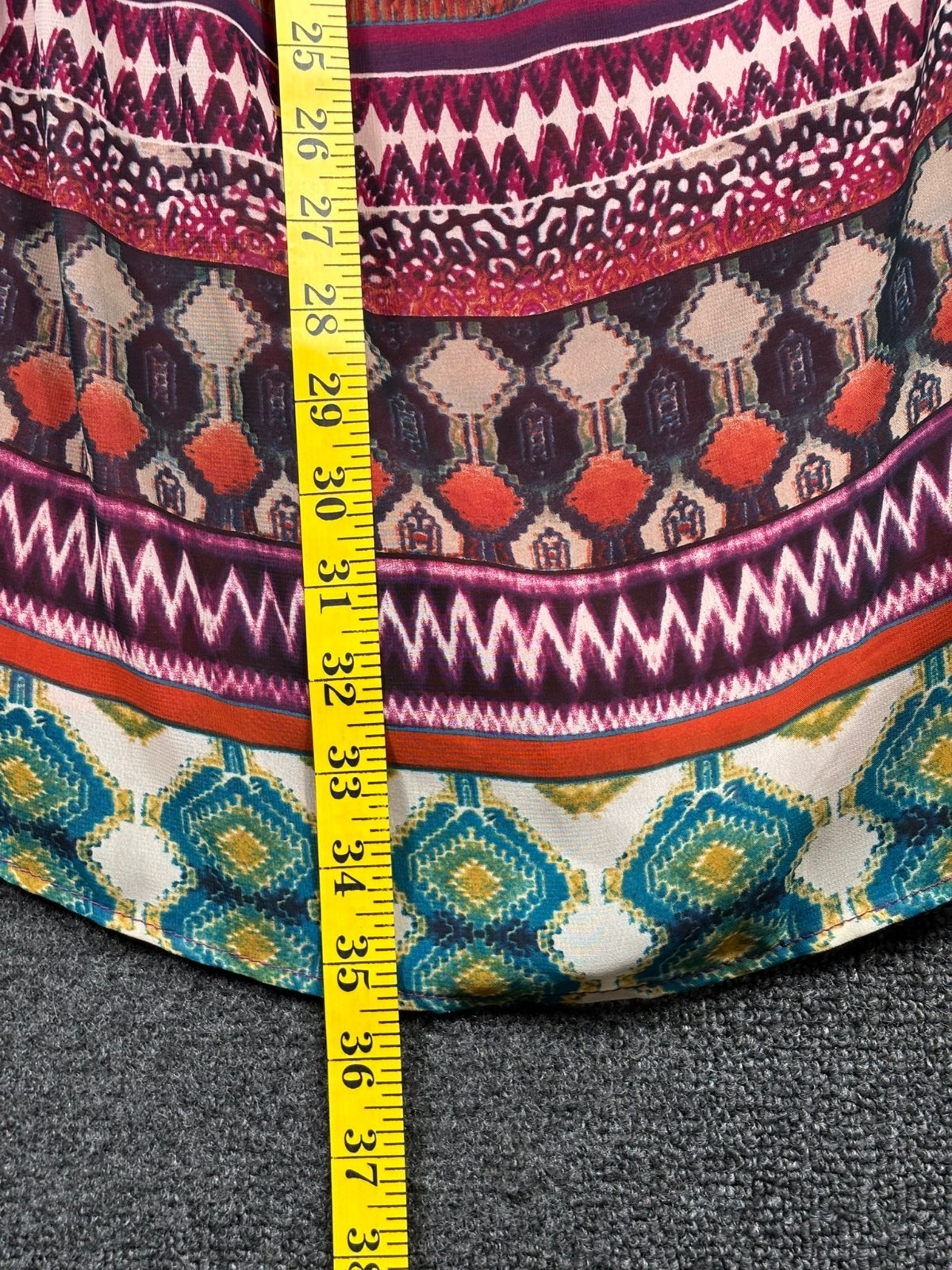 Voll Shift Dress Split Handkerchief Sleeve Womens Size XL Multicolor Boho