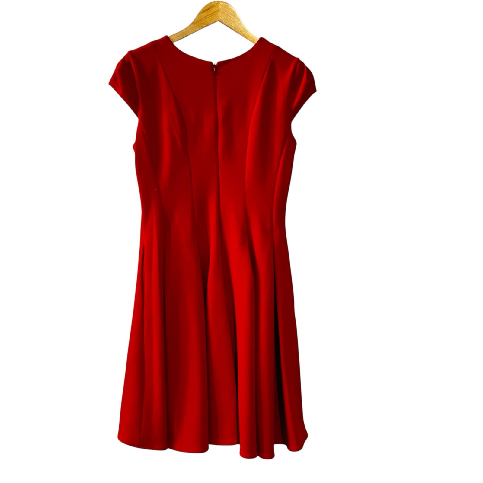Julia Jordan Cap Sleeve Inverted Pleated Dress Size 4 Red