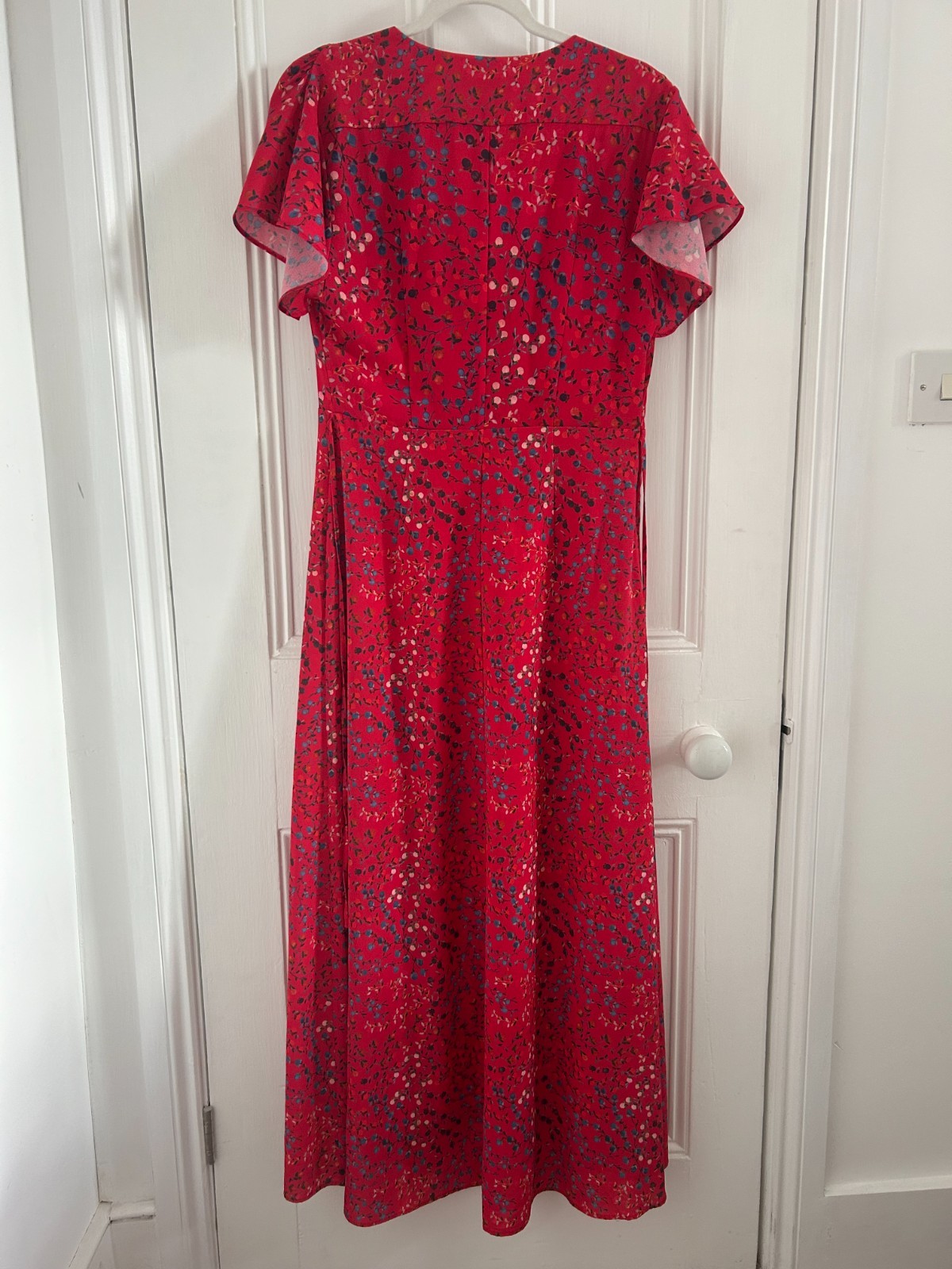 FRENCH CONNECTION Frances Drape Tie Waist Ditsy Floral Printed Maxi Dress UK12