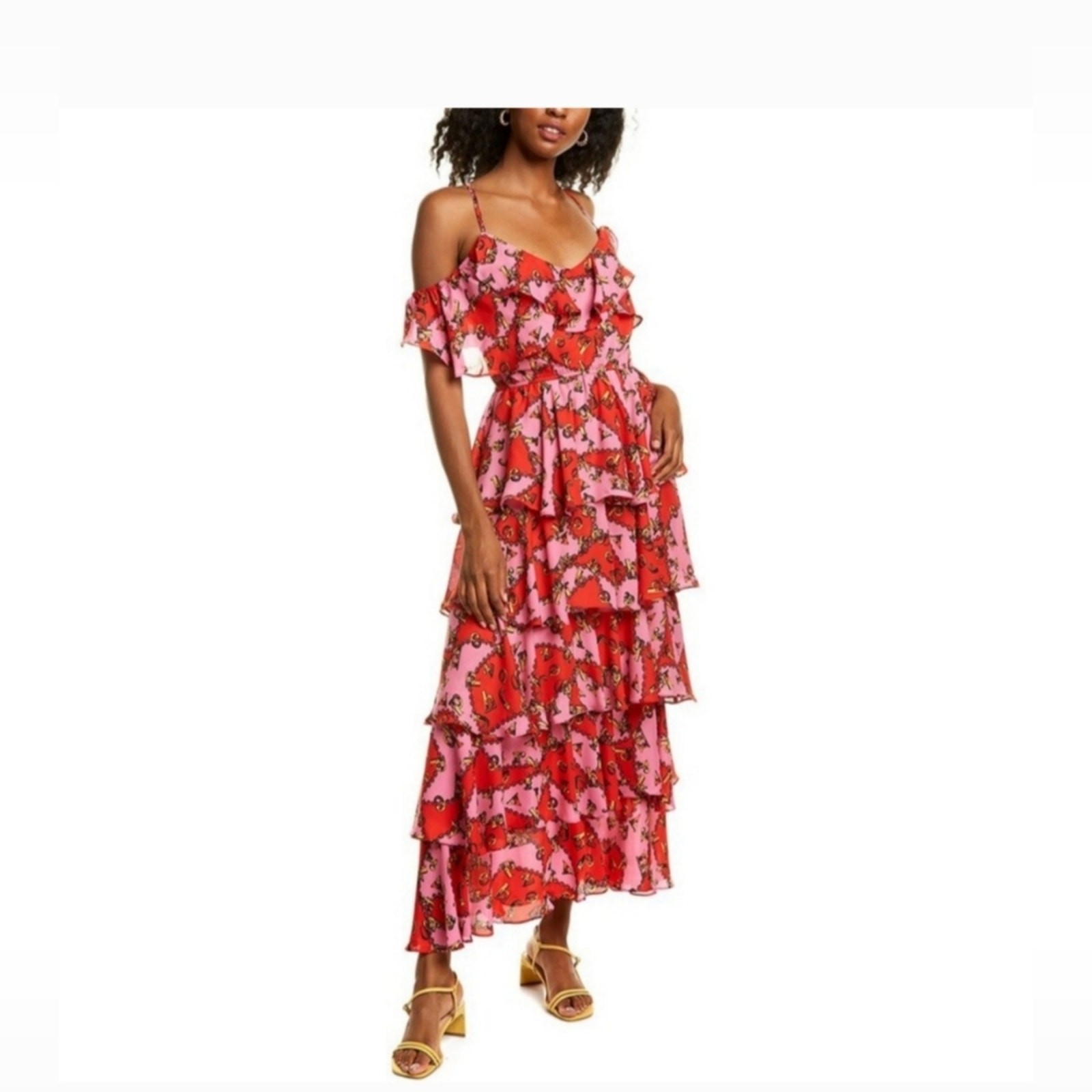 Kendall & Kylie Lucky Charm Layered tiered Dress Ruffle Summer Sz 8-10