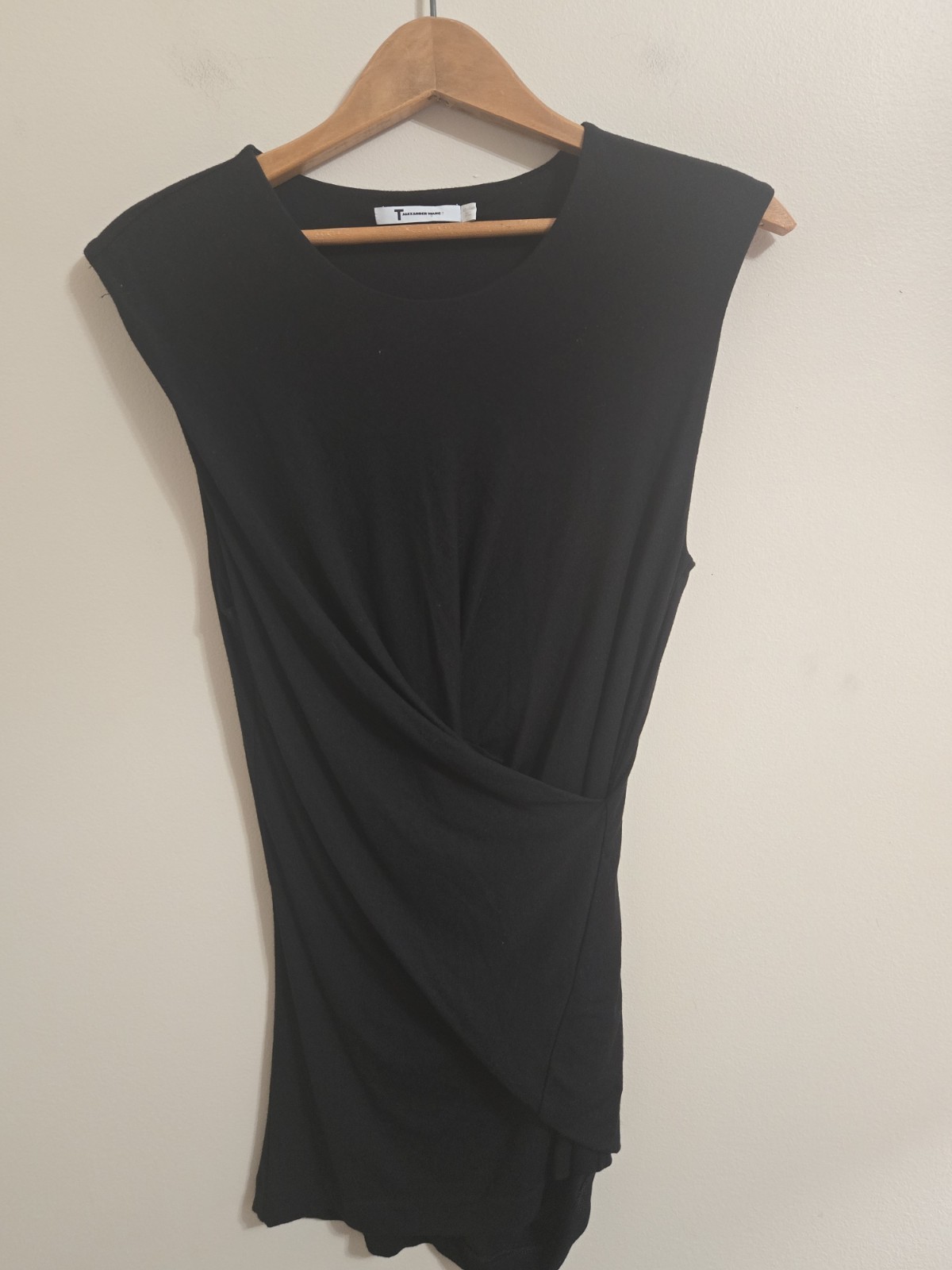 T by Alexander Wang Twisted Top Women’s Medium Black Sleeveless Jersey NWOT