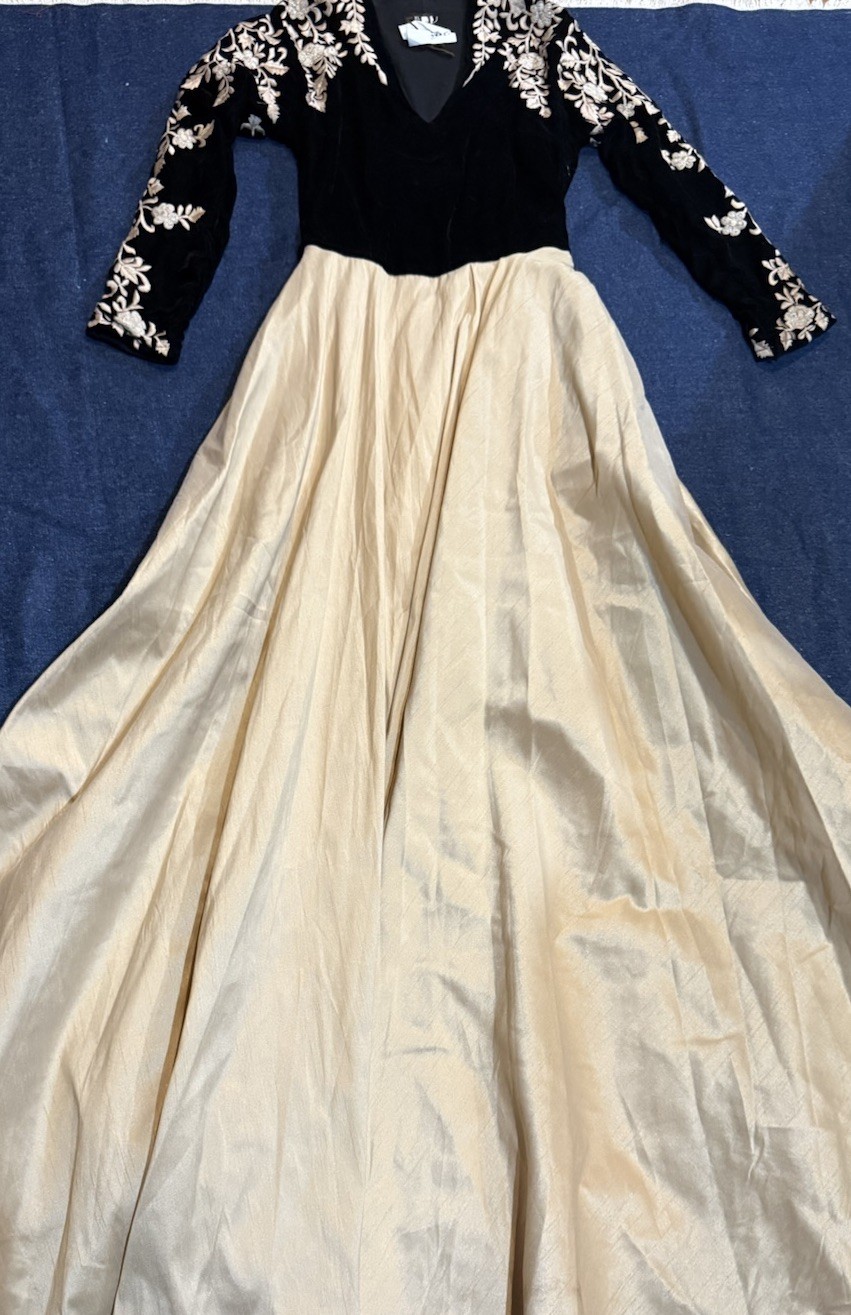 Unknown Designer Floral Embroidered Evening Gown Xl Y2K Dress Chic Princess