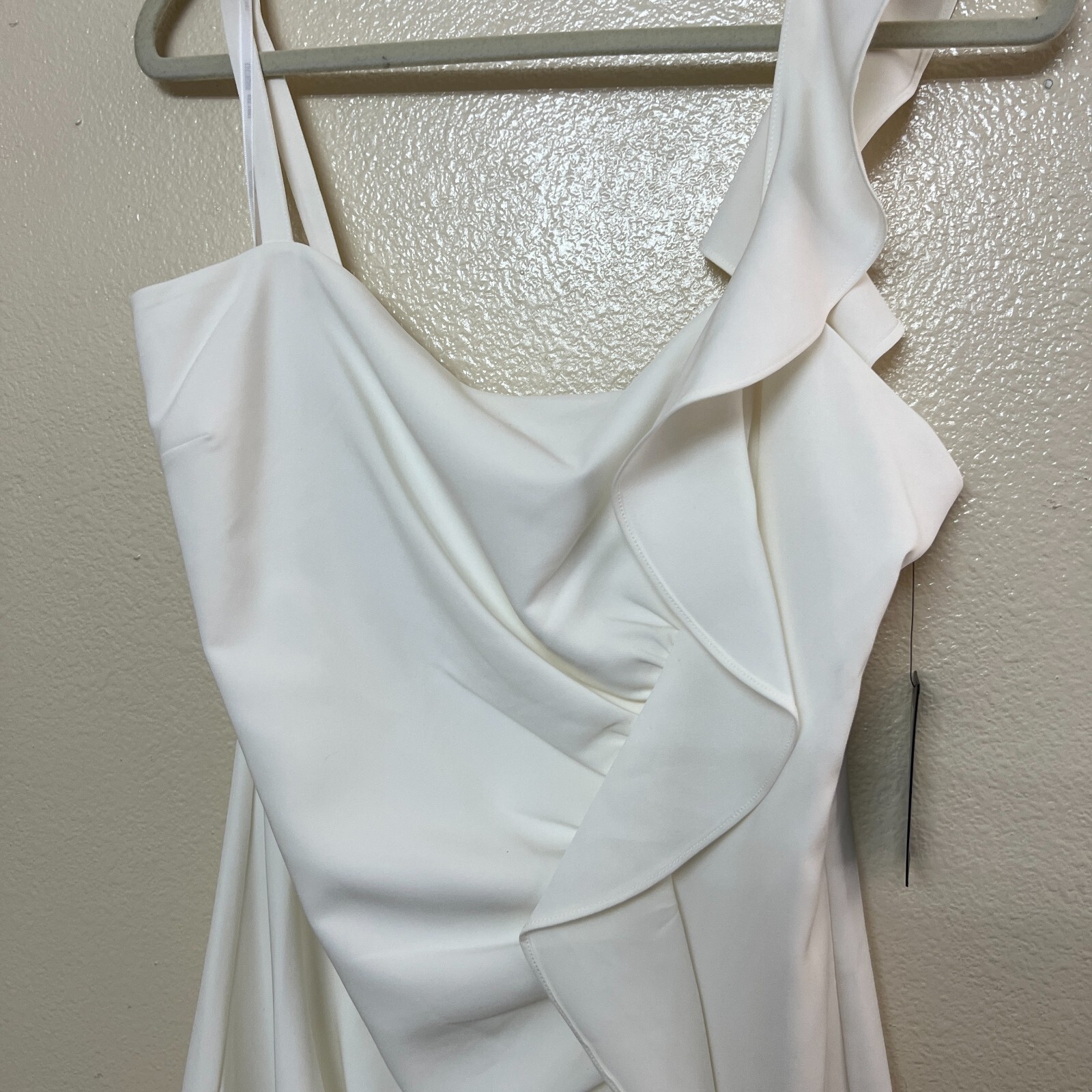 GUESS Spaghetti Strap Square Neck Short Cocktail Body Con Dress Sz 14 in White